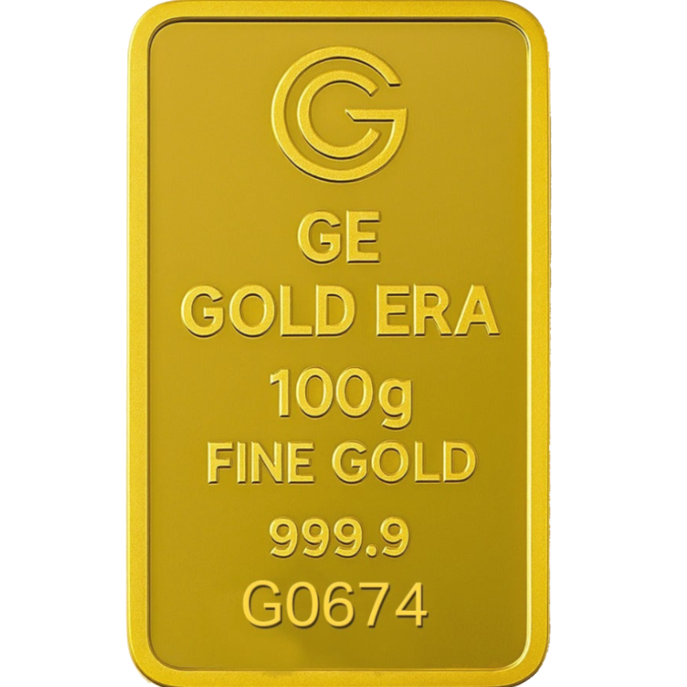 Gold Era minted Gold bar 100g, 999.9 fine – made in UAE