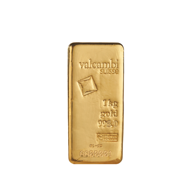 Valcambi Suisse cast Gold bar 1kg, 995.0 fine - made in Switzerland