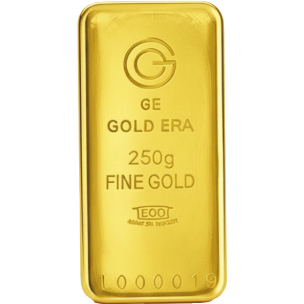 Gold Era cast Gold bar 250g, 999.9 fine – made in UAE
