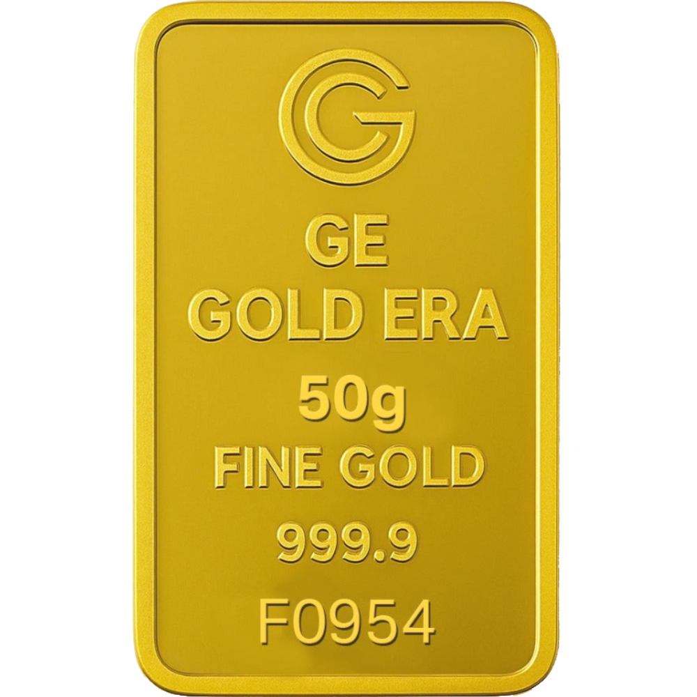 Gold Era minted Gold bar 50g, 999.9 fine – made in UAE