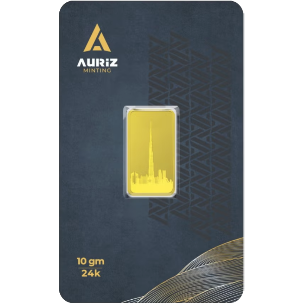 Auriz minted Gold bar 10g, 999.9 fine – made in UAE