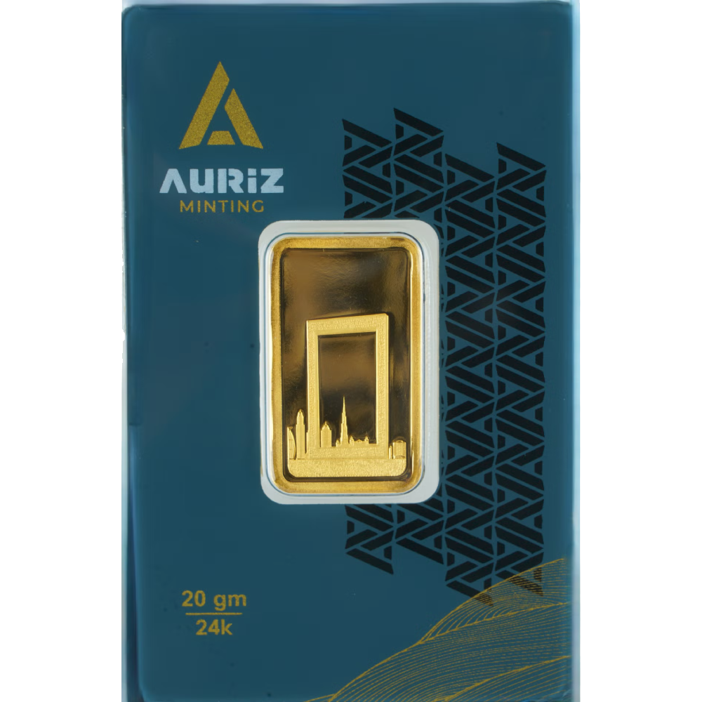 Auriz minted Gold bar 20g, 999.9 fine – made in UAE