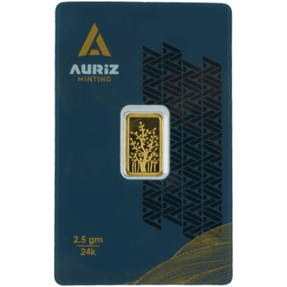 Auriz minted Gold bar 2.5g, 999.9 fine – made in UAE