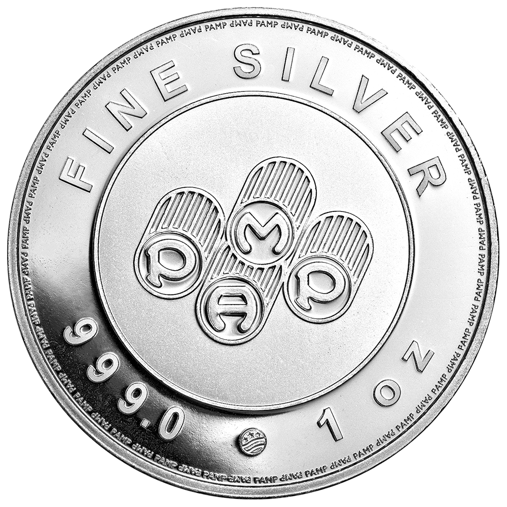PAMP Silver coin 1oz, 999.0 fine - made in Switzerland
